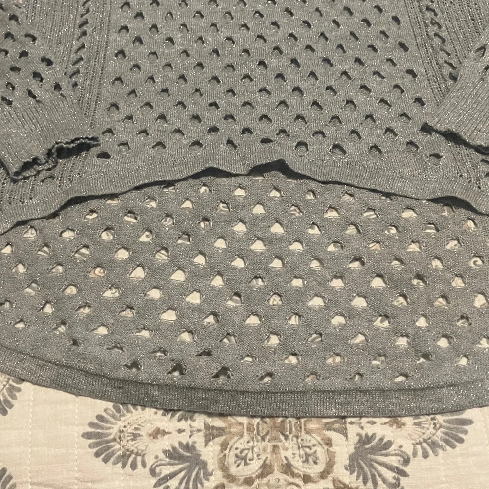 Rock & Republic gray shiny knit sweater - Picture 6 of 7